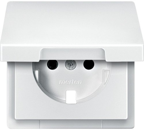 Лицевая панель Schneider Electric Merten Antique для 1-м. розетки 220Вт с крышкой белый картинка